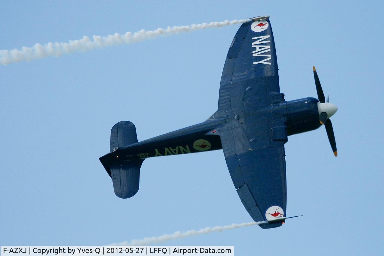 F-AZXJ, 1949 Hawker Sea Fury FB.11 C/N 37733, Hawker Sea Fury FB MK11, La Ferté Alais Airfield (LFFQ) Air Show in may 2012