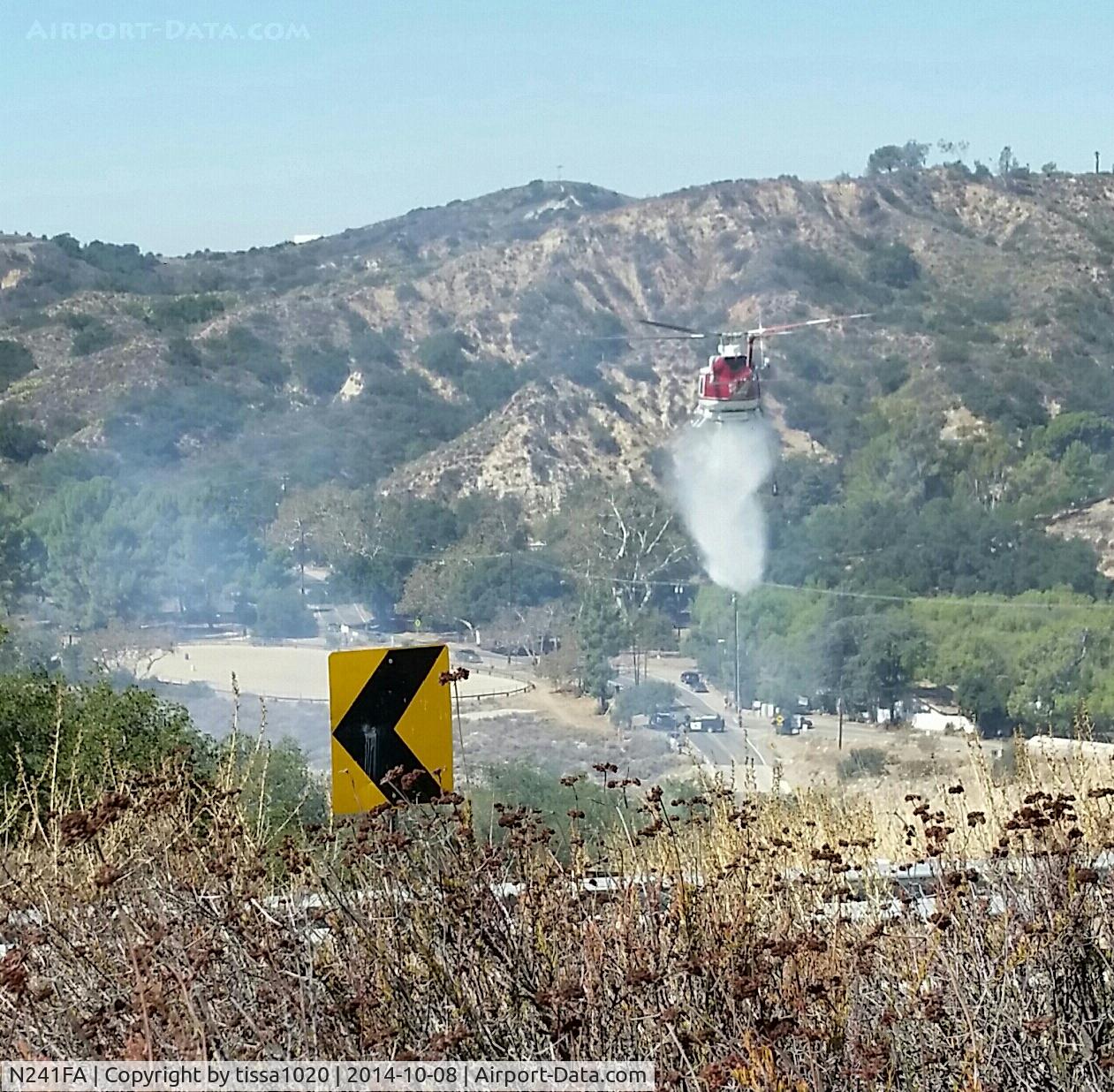 N241FA, Bell 412EP C/N 36487, Dropping water on a small fire in Rancho Santa Margarita/Trabuco Canyon