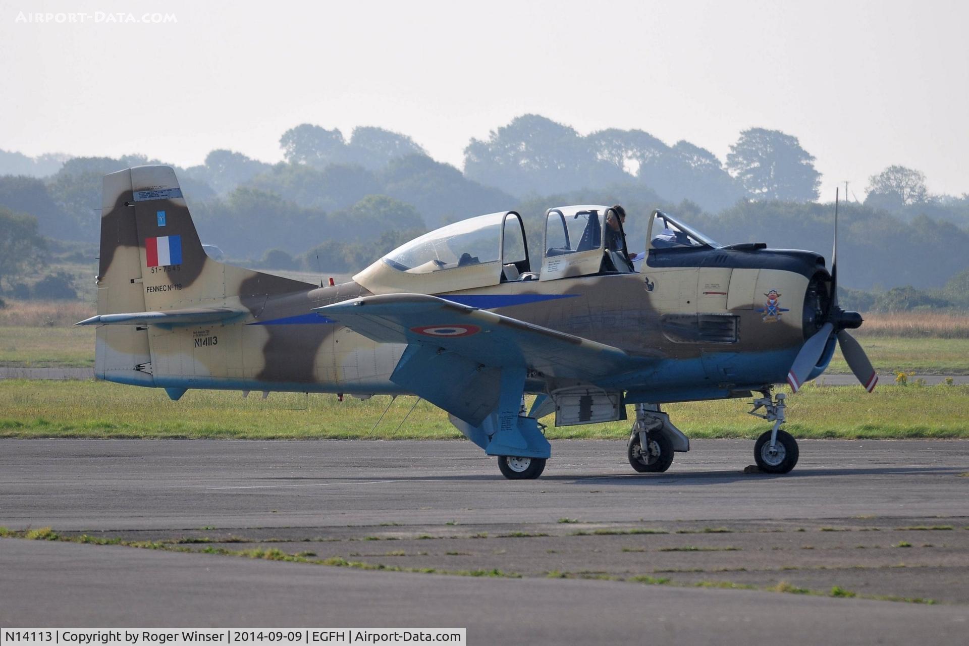 N14113, 1951 North American T-28A Fennec C/N 81-1, Visiting Fennec aircraft in French Air Force markings.