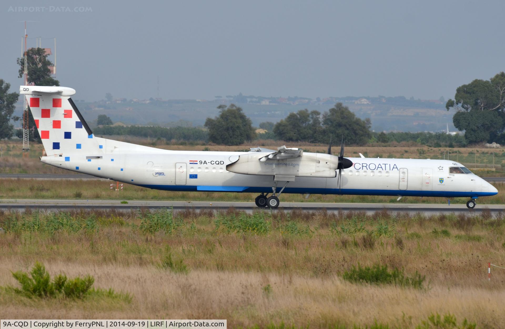 9A-CQD, 2009 De Havilland Canada DHC-8-402Q Dash 8 C/N 4260, Croatia DHC8 arriving in FCO