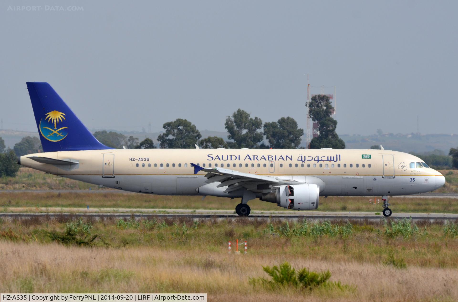HZ-AS35, 2010 Airbus A320-214 C/N 4391, Saudia A320 landing in FCO