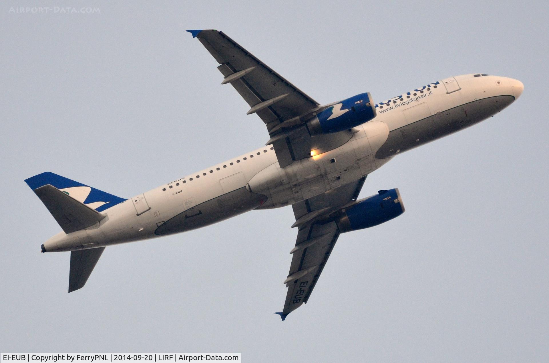 EI-EUB, 2003 Airbus A320-232 C/N 1998, Livingston A320 turning south on departure from FCO