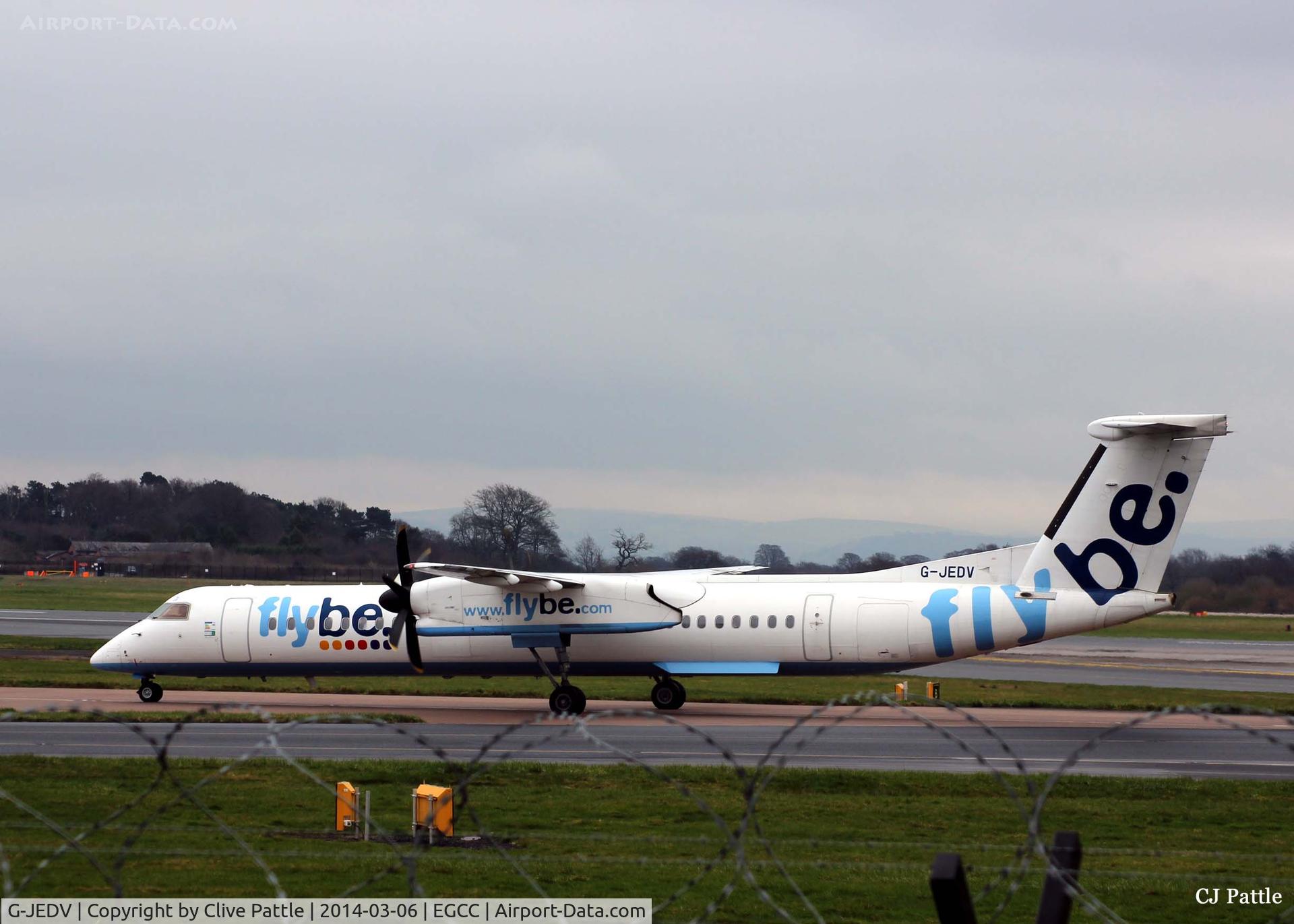 G-JEDV, 2004 De Havilland Canada DHC-8-402Q Dash 8 C/N 4090, In action at Manchester