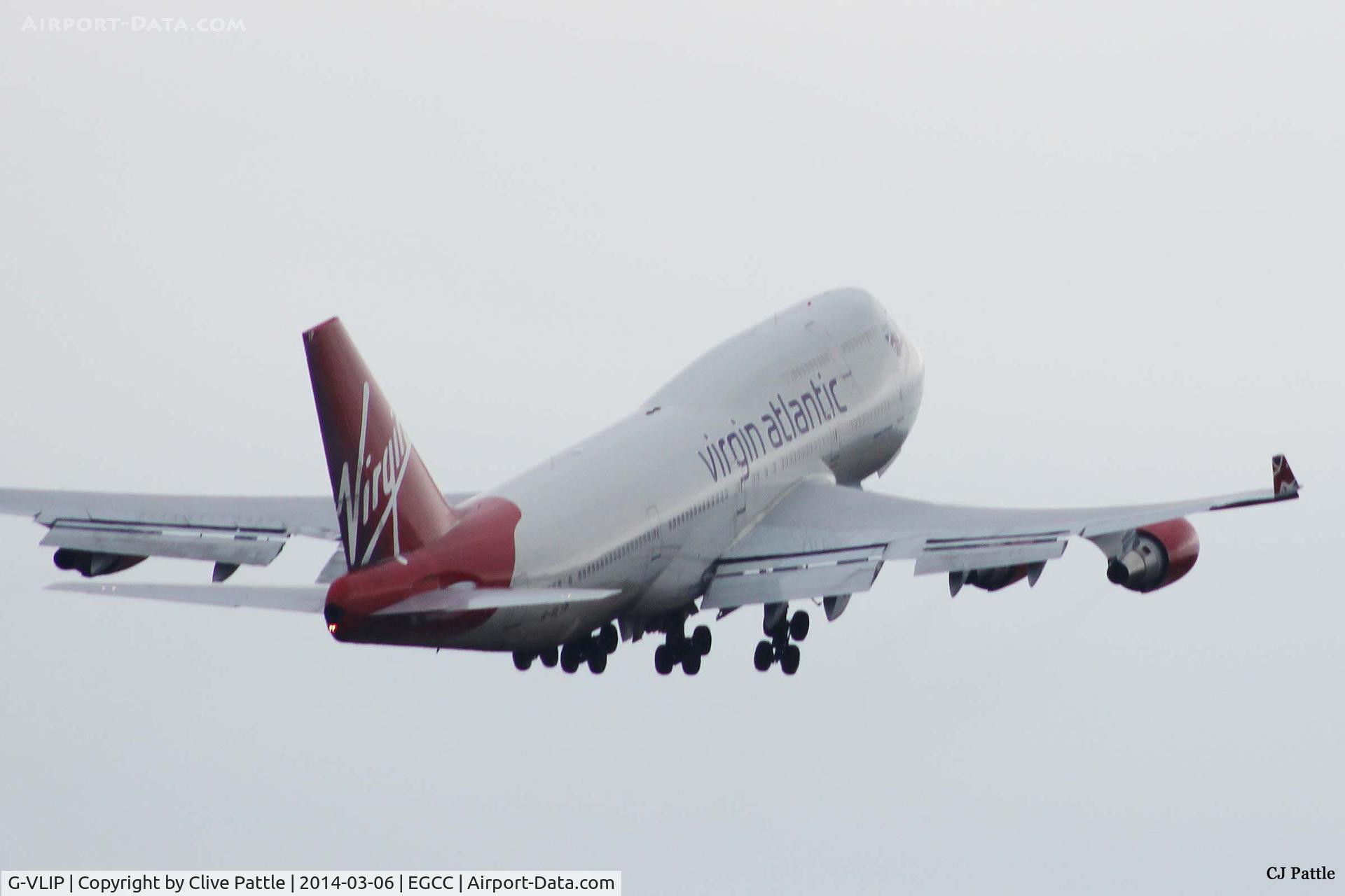 G-VLIP, 2001 Boeing 747-443 C/N 32338, Climb out from Manchester