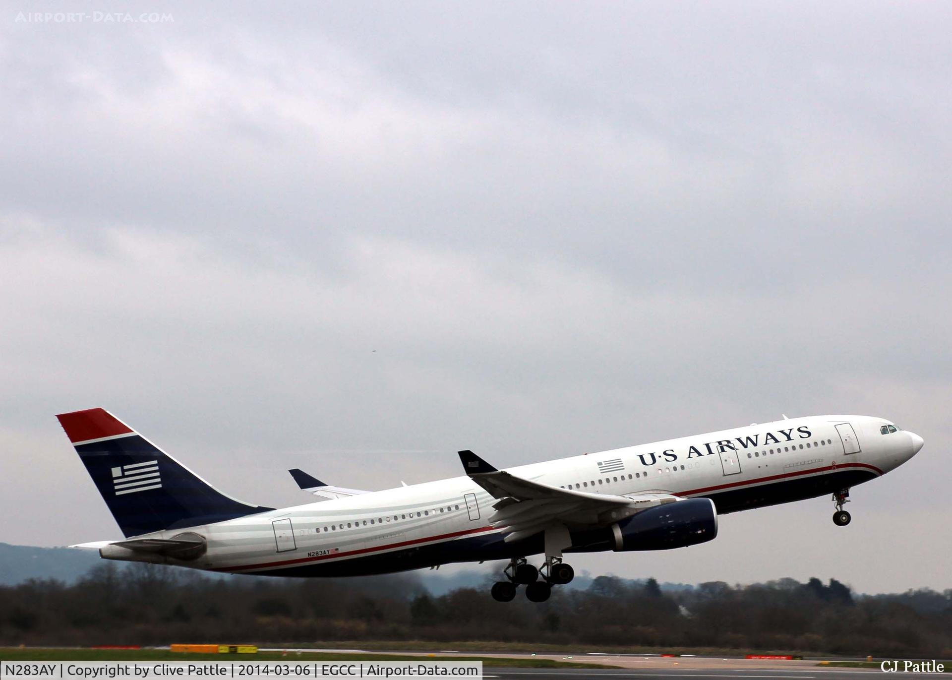 N283AY, 2009 Airbus A330-243 C/N 1076, Manchester lift off