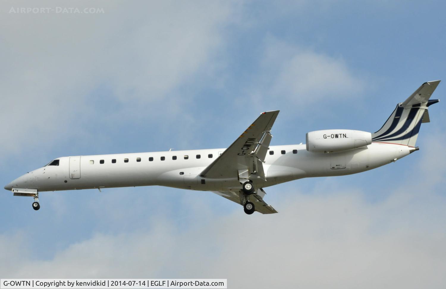 G-OWTN, 1997 Embraer EMB-145EU (ERJ-145EU) C/N 145010, Daily BAE Systems shuttle from Warton to Farnborough
