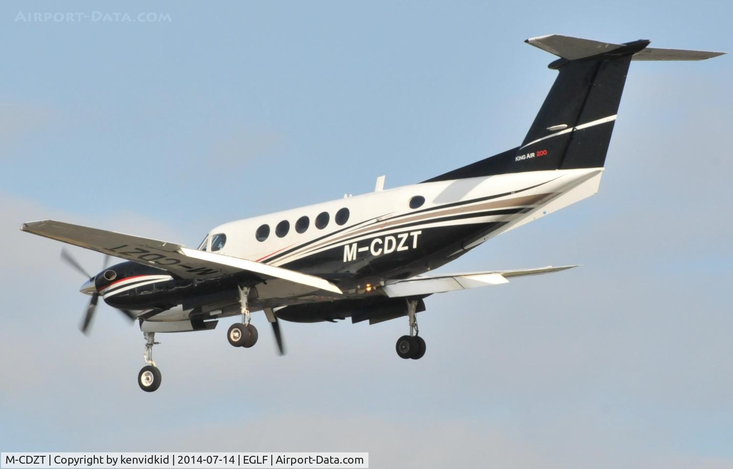 M-CDZT, 1998 Raytheon B200 King Air C/N BB-1619, Daily BAE Systems shuttle from Walney Island to Farnborough.