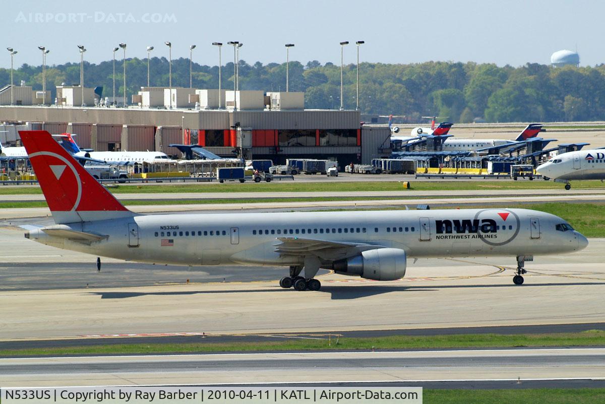 N533US, 1988 Boeing 757-251 C/N 24264, Boeing 757-251 [24264] (Northwest Airlines) Atlanta-Hartsfield~N 11/04/2010