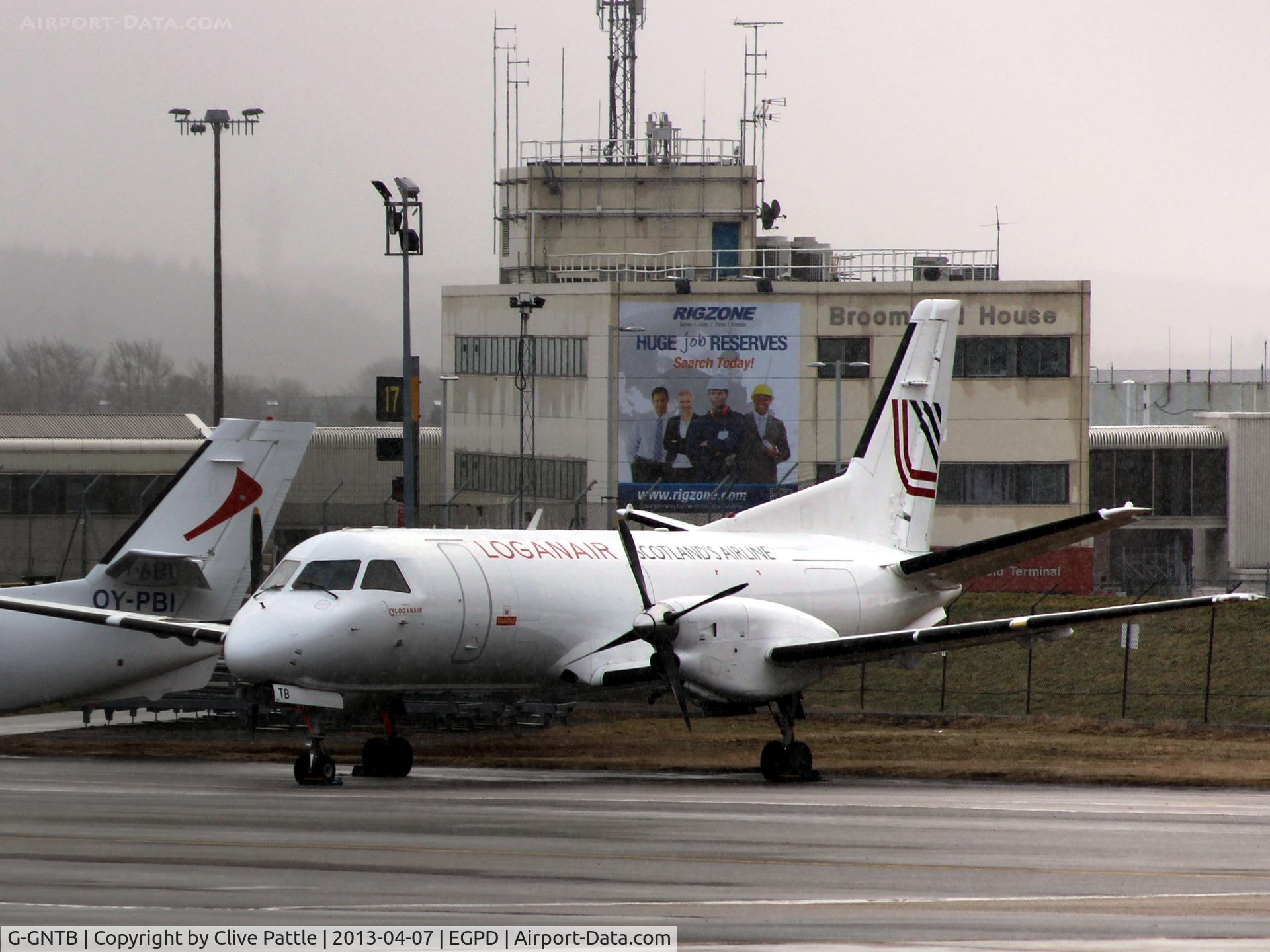G-GNTB, 1987 Saab SF340A C/N 340A-082, At rest at Aberdeen