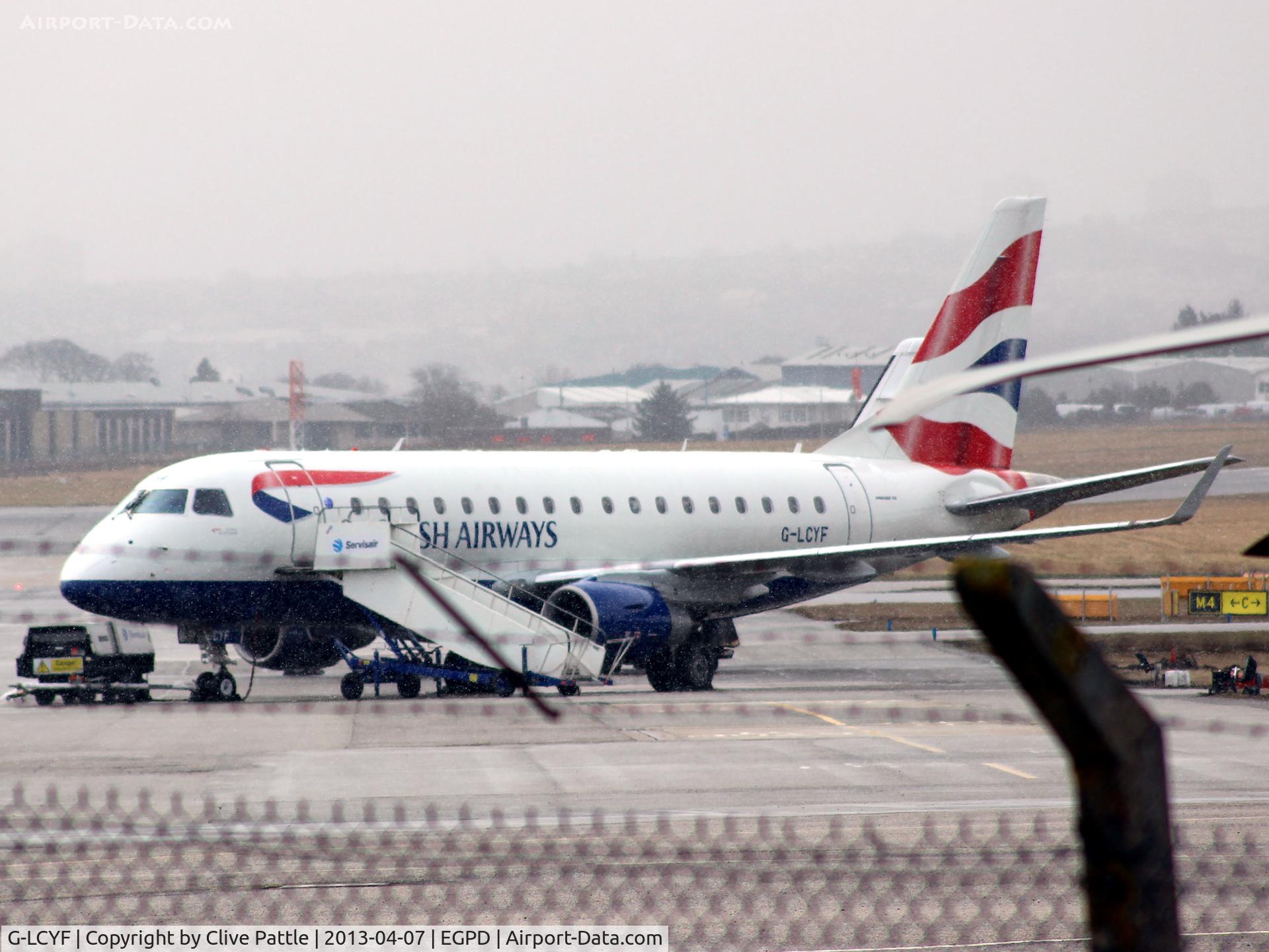 G-LCYF, 2009 Embraer 170STD (ERJ-170-100STD) C/N 17000298, Through the fence at Aberdeen