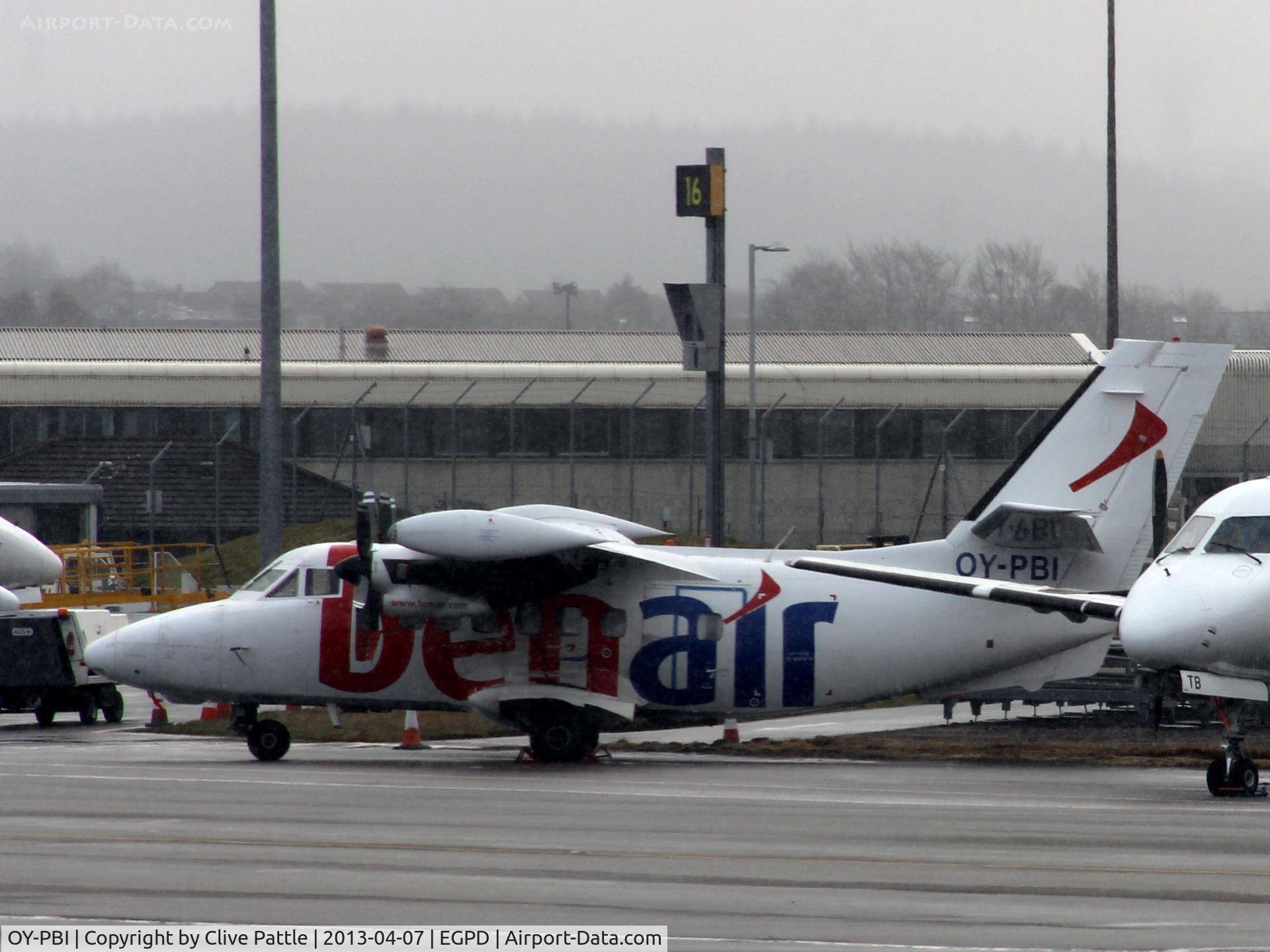 OY-PBI, 1987 Let L-410UVP-E20 Turbolet C/N 871936, Parked up at Aberdeen