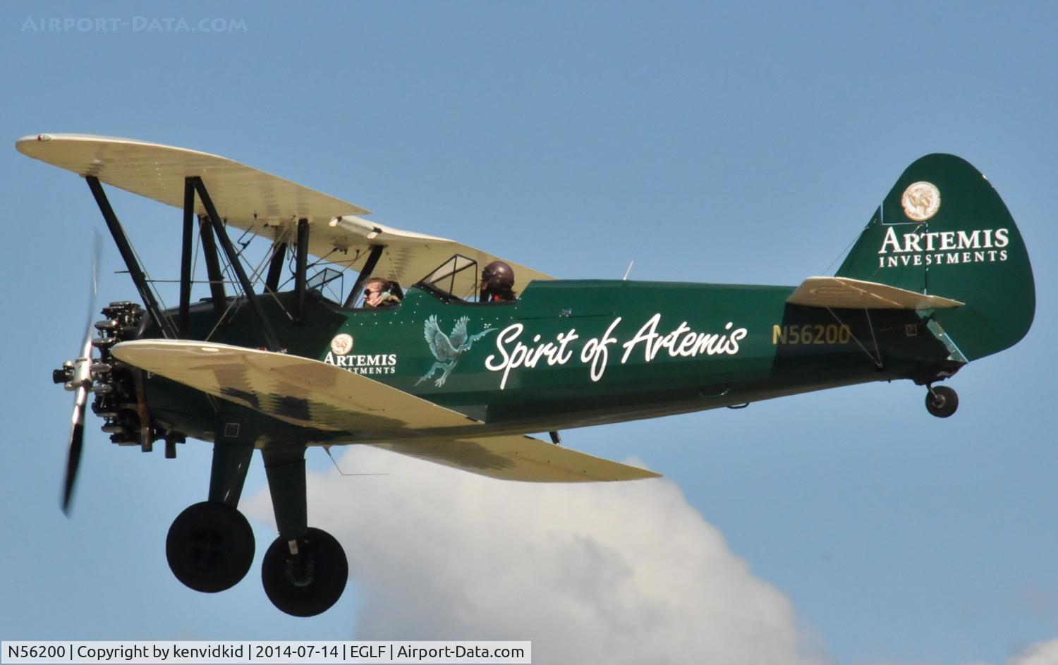 N56200, 1943 Boeing B75N1 C/N 75-7813, Arriving for static display