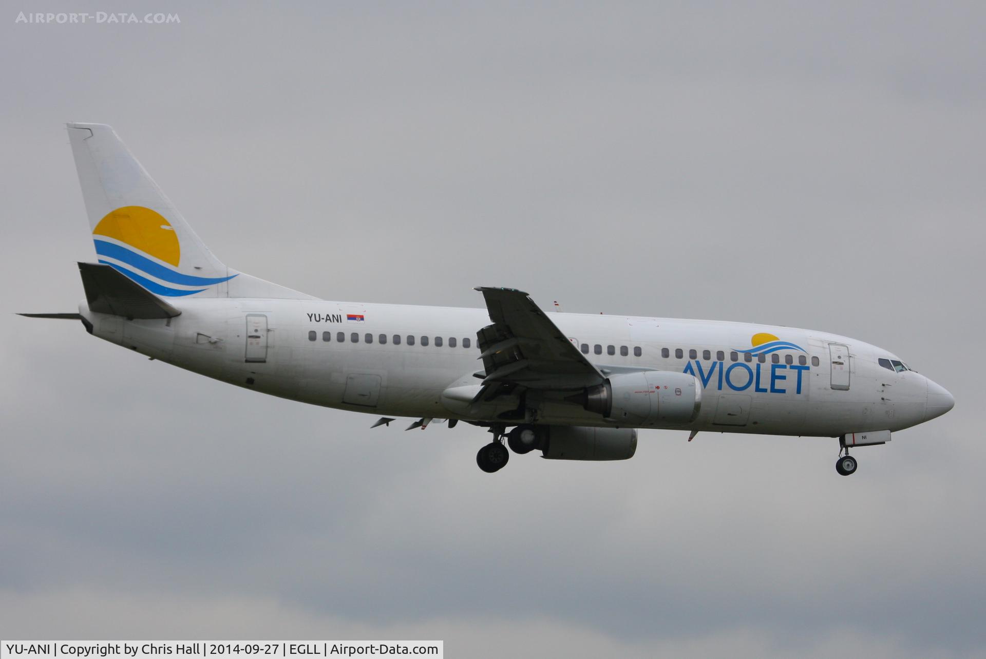 YU-ANI, 1985 Boeing 737-3H9 C/N 23416, Aviolet