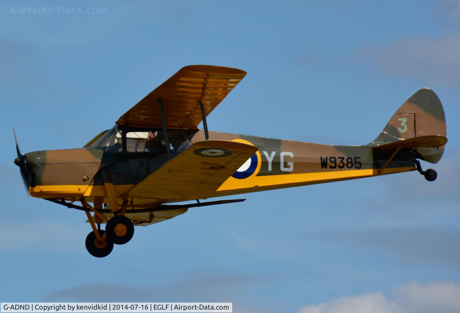 G-ADND, 1936 De Havilland DH.87B Hornet Moth C/N 8097, Arriving for FIA 2014