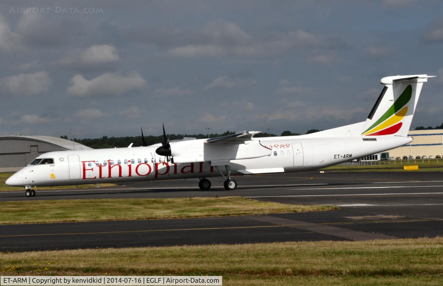 ET-ARM, 2014 De Havilland Canada DHC-8-402Q Dash 8 C/N 4472, Departing after only four days.
