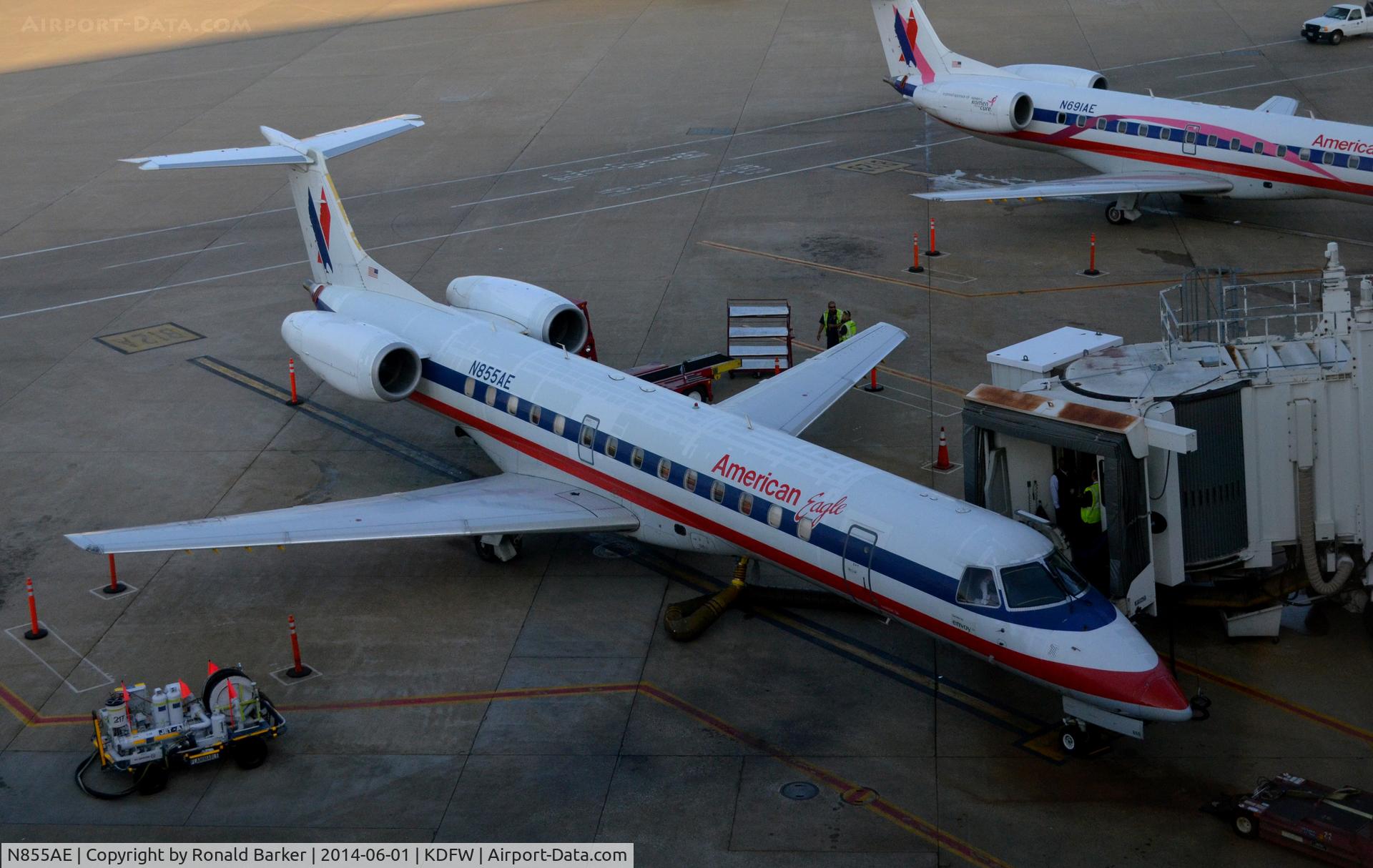 N855AE, 2003 Embraer ERJ-140LR (EMB-135KL) C/N 145747, Gate B12A
