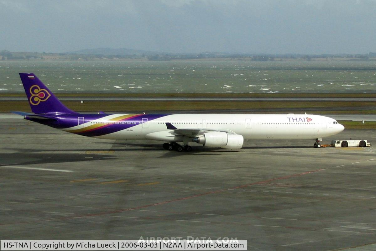 HS-TNA, 2005 Airbus A340-642 C/N 677, At Auckland