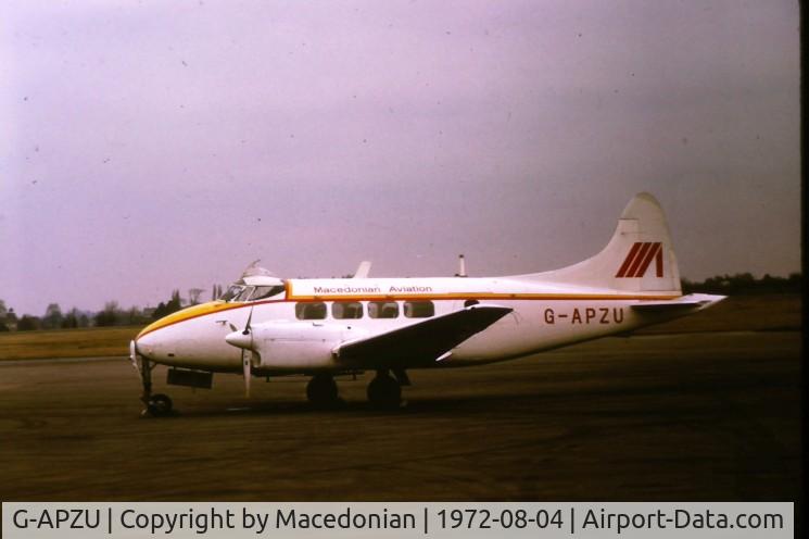 G-APZU, 1960 De Havilland DH-104 Dove 5 C/N 04511, Macedonian Aviation 1972 Leavesden