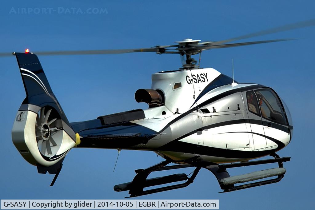 G-SASY, 2009 Eurocopter EC-130B-4 (AS-350B-4) C/N 4760, Heading for refuelling area