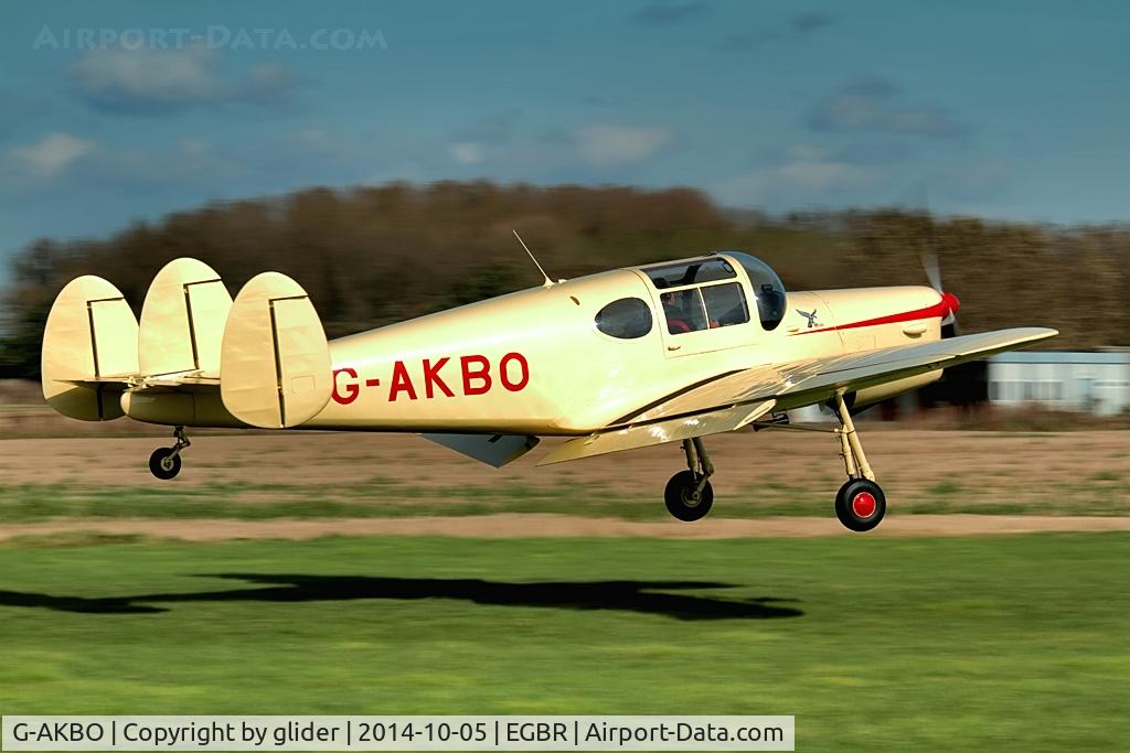 G-AKBO, 1947 Miles M38 Messenger 2A C/N 6378, Love that triple fin layout