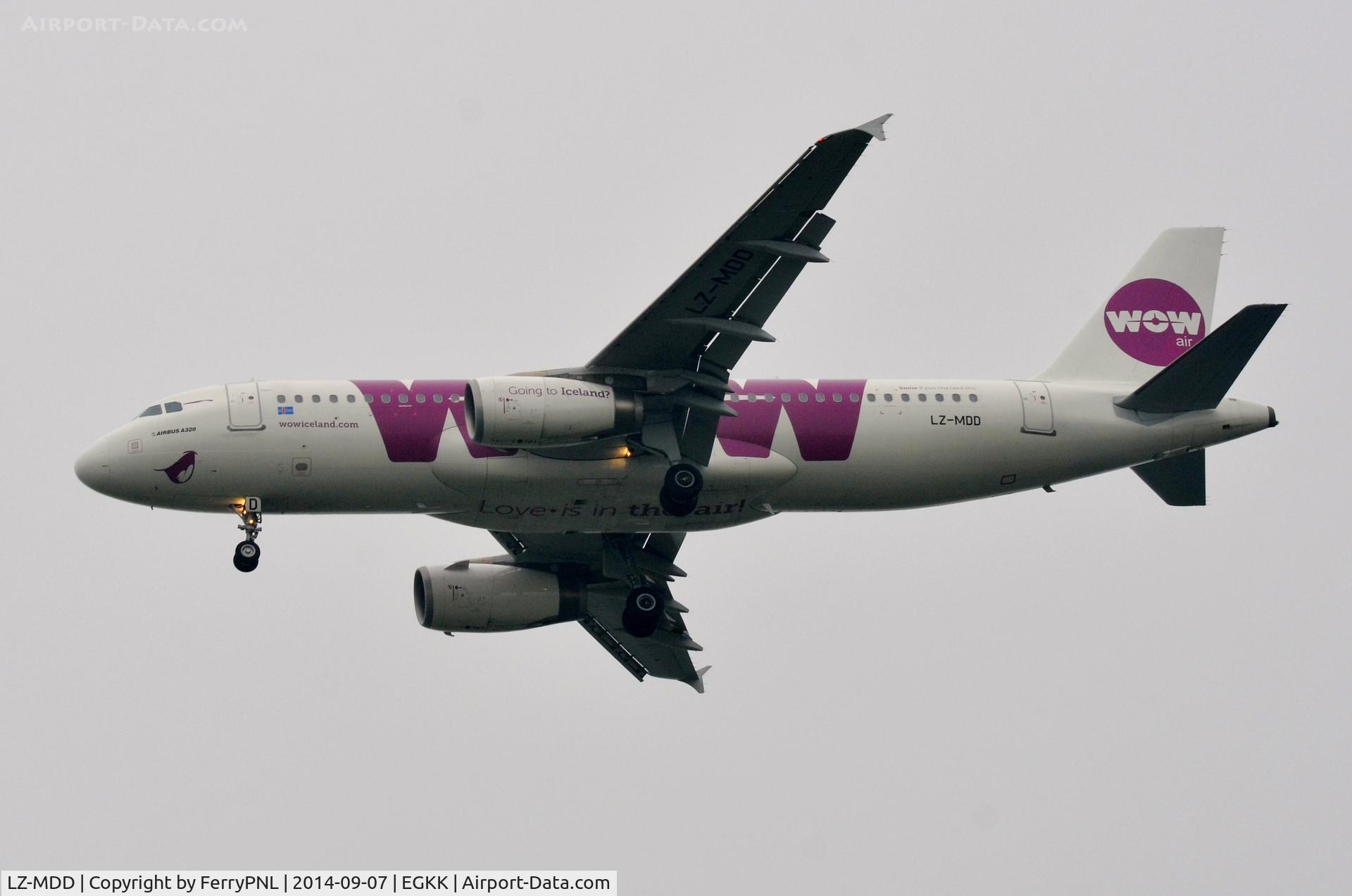 LZ-MDD, 2010 Airbus A320-232 C/N 4305, WOW A320 arriving on a foggy morning