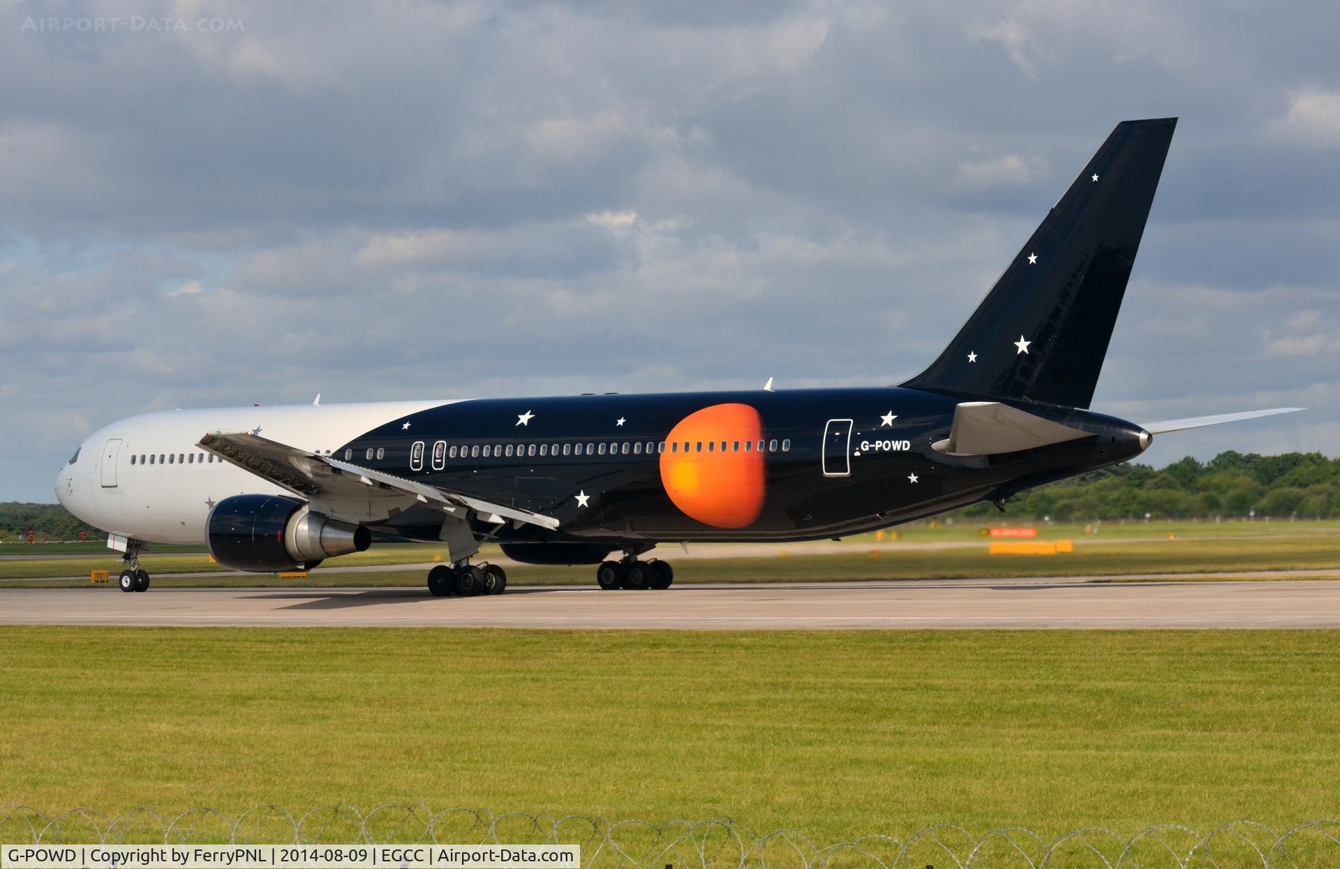G-POWD, 2003 Boeing 767-36N/ER C/N 30847, Titan B763 powering up for departure.