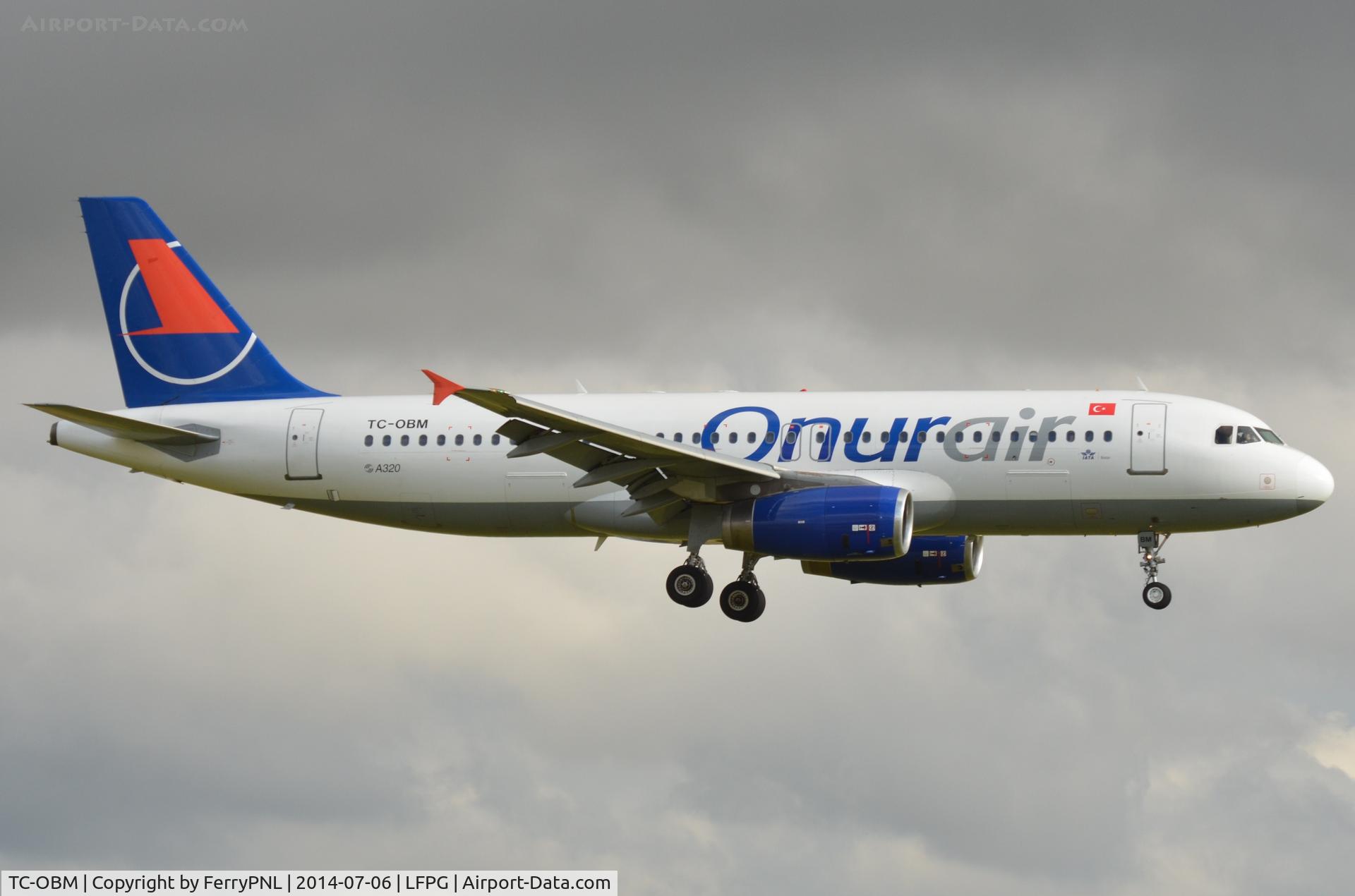 TC-OBM, 1997 Airbus A320-232 C/N 676, Onur A320 landing in CDG