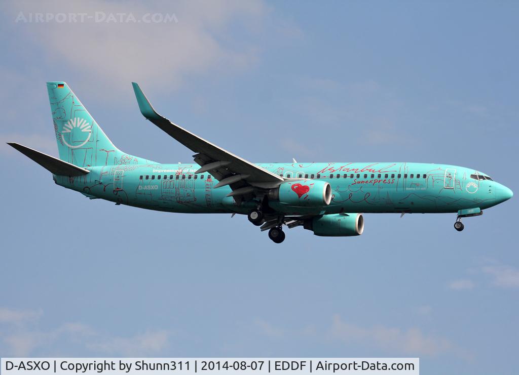 D-ASXO, 2008 Boeing 737-8HX C/N 29649, Landing rwy 25L in special Istanbul c/s