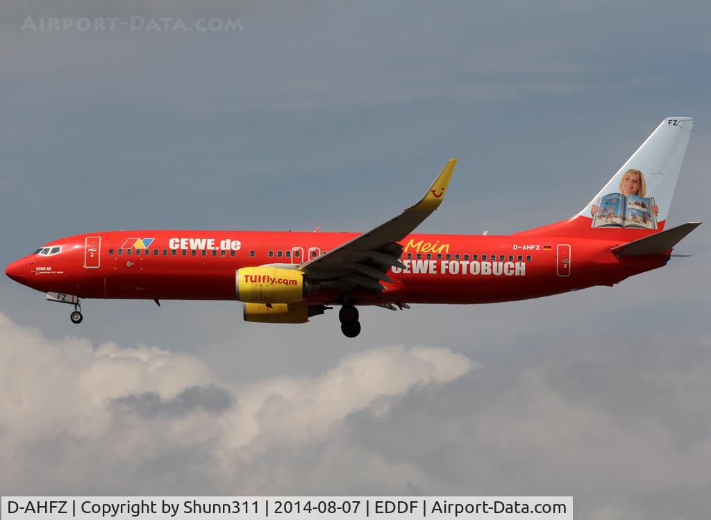 D-AHFZ, 2001 Boeing 737-8K5 C/N 30883, Landing rwy 25L in special CEWE c/s
