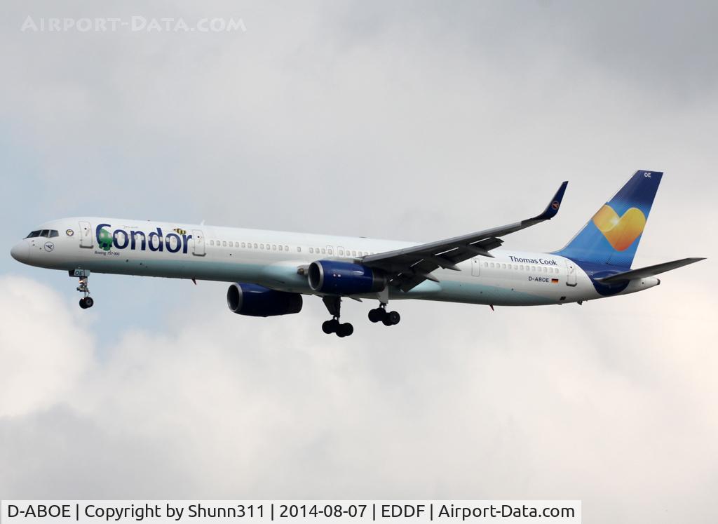 D-ABOE, 1999 Boeing 757-330 C/N 29012, Landing rwy 25L