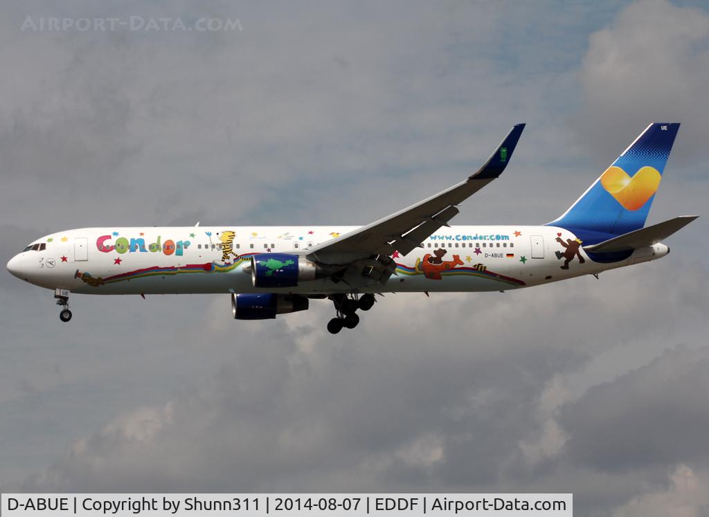 D-ABUE, 1993 Boeing 767-330/ER C/N 26984, Landing rwy 25L in special c/s