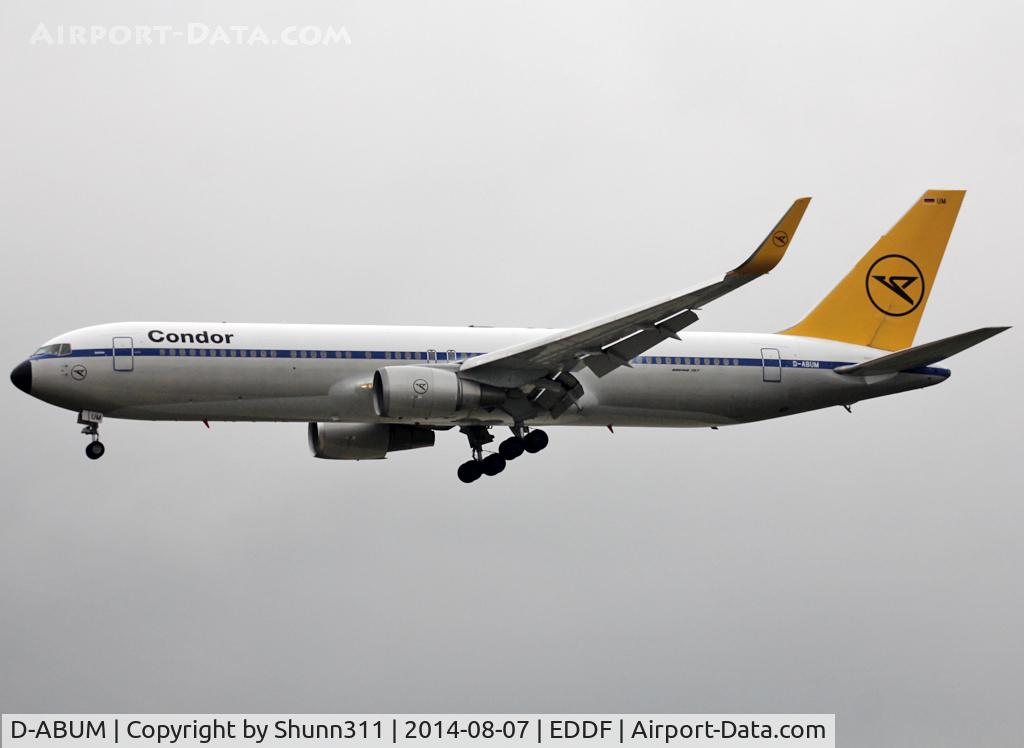 D-ABUM, 1994 Boeing 767-31B C/N 25170, Landing rwy 25L in Retro c/s