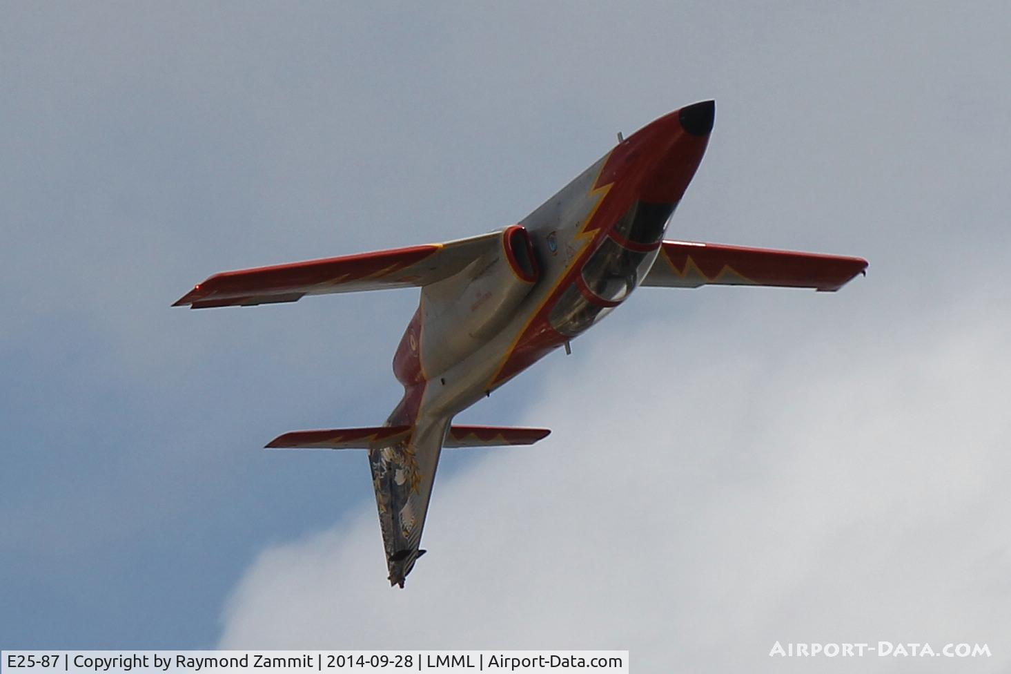 E25-87, CASA C-101EB Aviojet C/N EB01-87-101, Casa101 E25-87/79-29/5 of Aquila Spanish Air Force performing during Malta International Airshow 2014