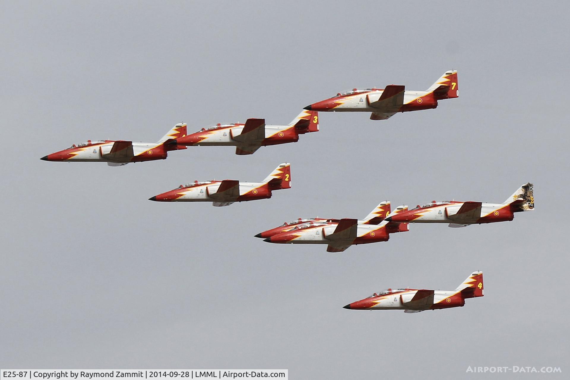 E25-87, CASA C-101EB Aviojet C/N EB01-87-101, Formation of Aguila Spanish Air Force Team over Malta