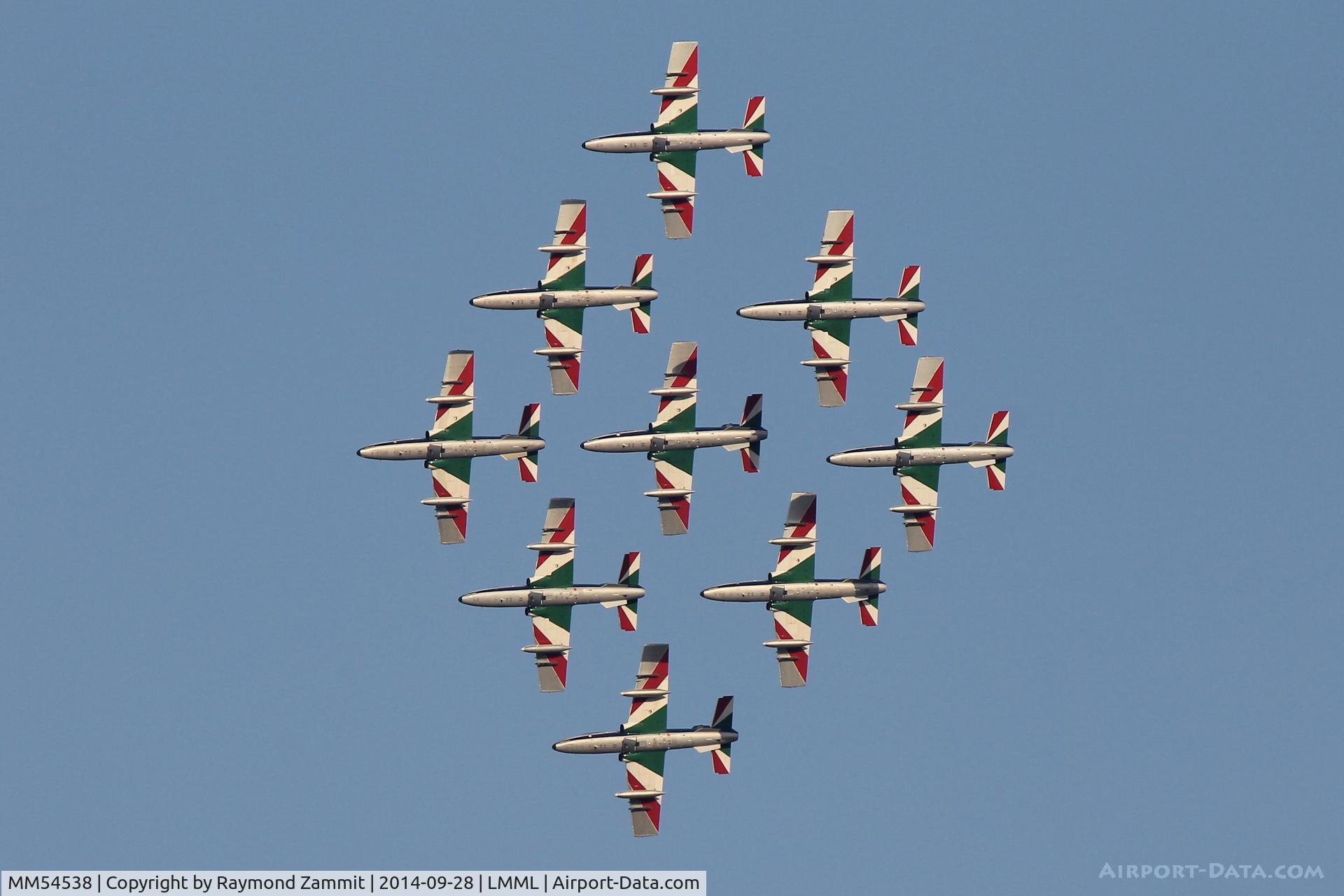 MM54538, Aermacchi MB-339PAN C/N 6759/154/AA070, Italian Air Force Frecce Tricolori during Malta International Airshow 2014