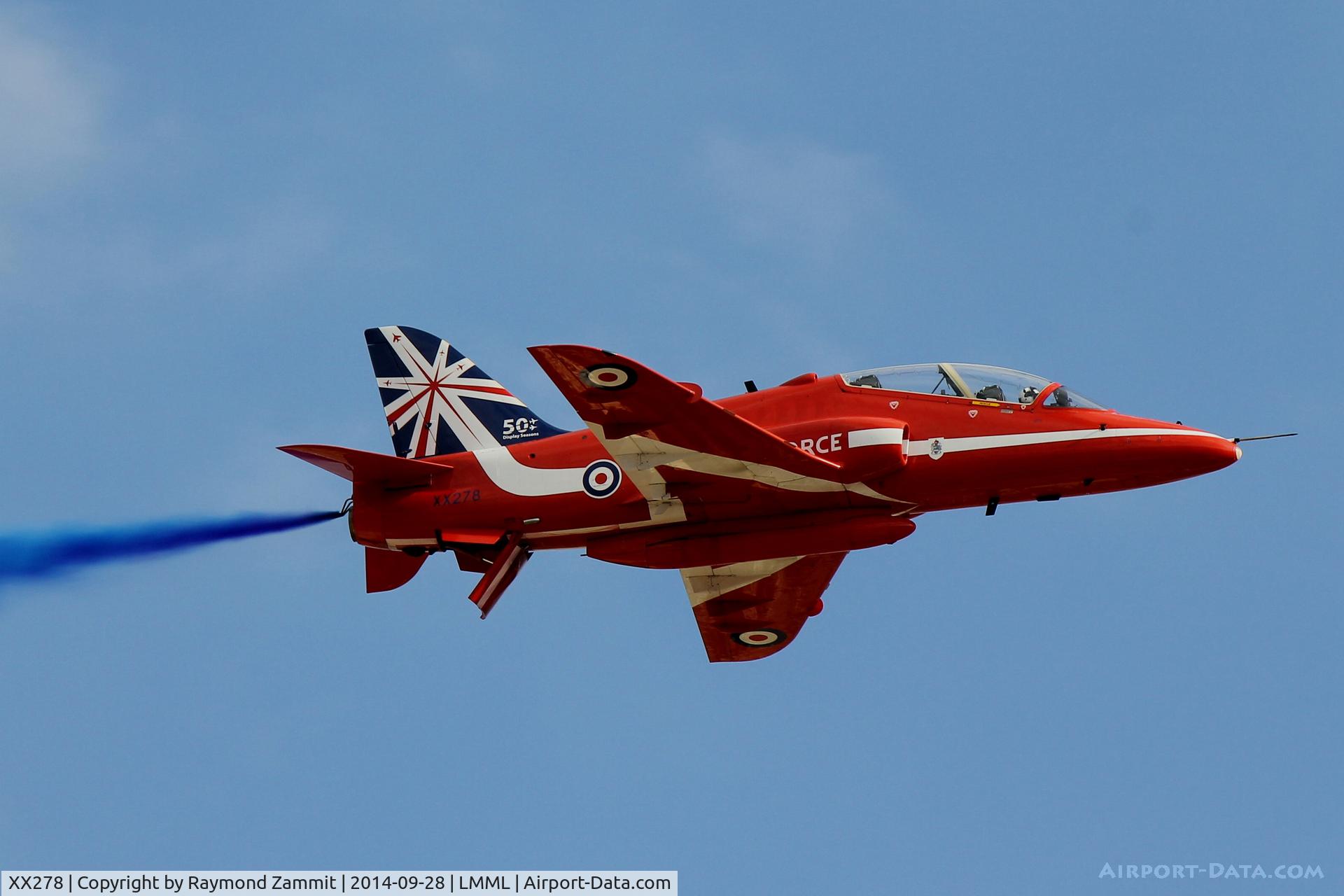 XX278, 1978 Hawker Siddeley Hawk T.1A C/N 103/312103, HS Hawk T.1A XX278 Red Arrows Malta International Airshow 2014