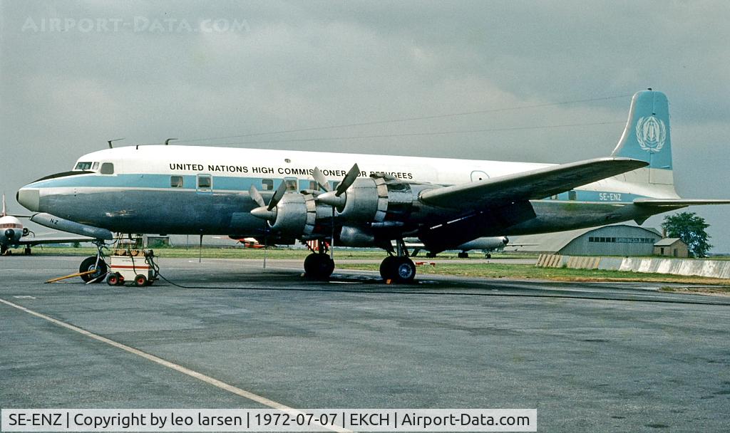 SE-ENZ, 1958 Douglas DC-6B C/N 45320, Copenhagen Kastrup 7.7.72