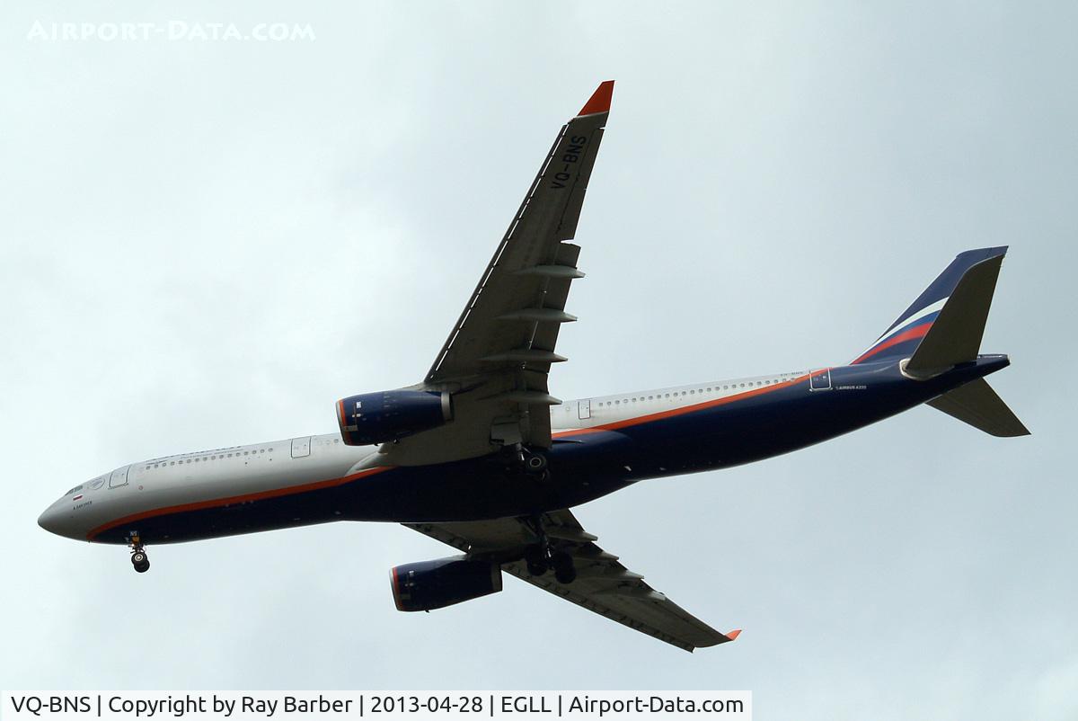 VQ-BNS, 2011 Airbus A330-343X C/N 1264, Airbus A330-343X [1264] (Aeroflot Russian Airlines) Home~G 28/04/2013. On approach 27R.