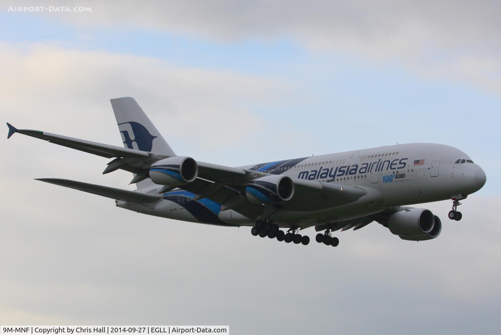 9M-MNF, 2012 Airbus A380-841 C/N 114, Malaysia Airlines