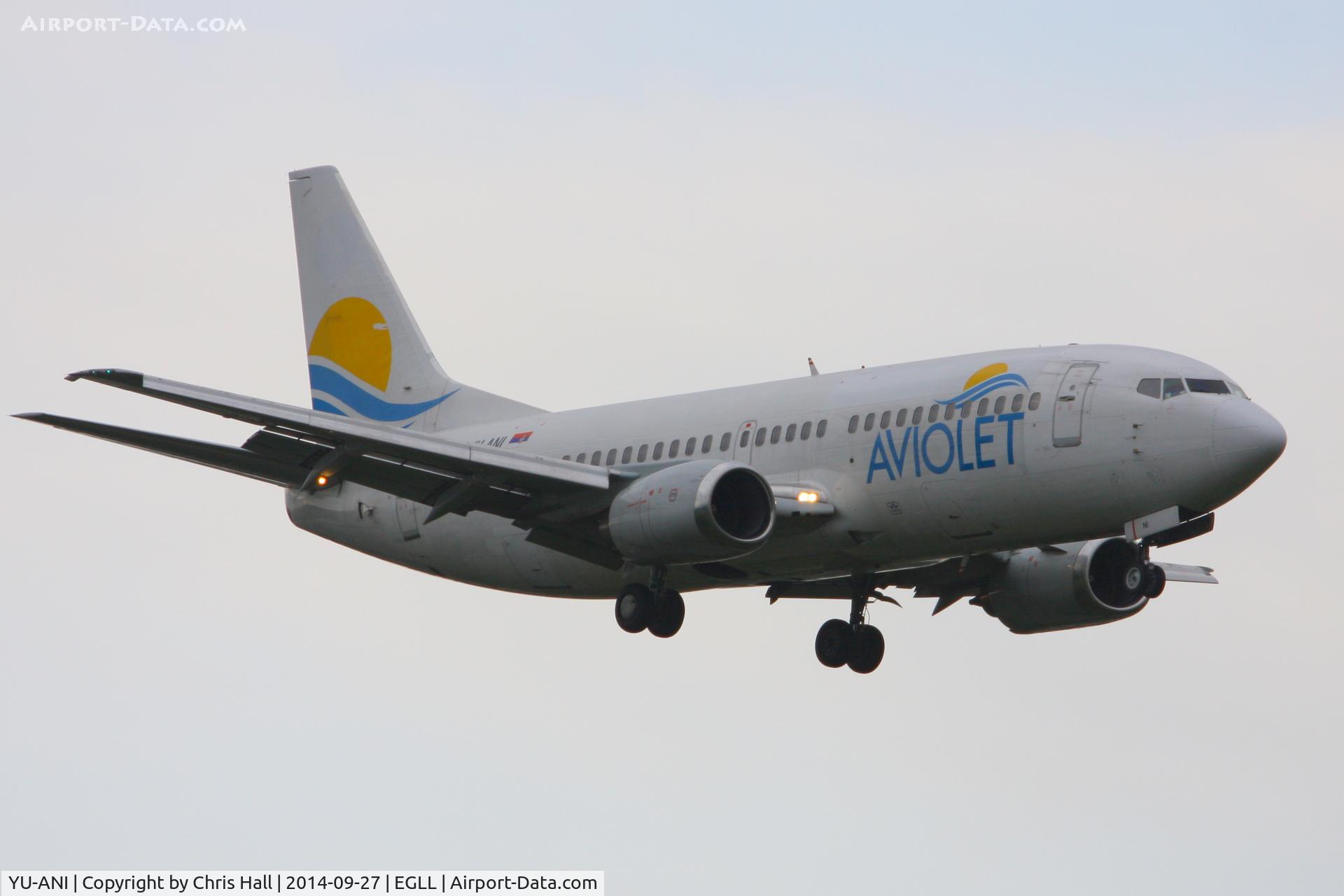 YU-ANI, 1985 Boeing 737-3H9 C/N 23416, Aviolet