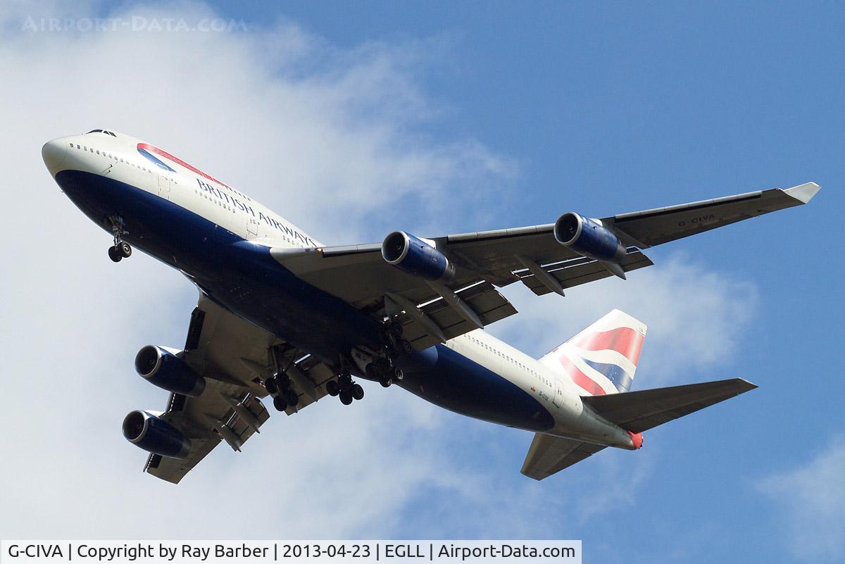 G-CIVA, 1993 Boeing 747-436 C/N 27092, Boeing 747-436 [27092] (British Airways) Home~G 23/04/2013. On approach 27R.