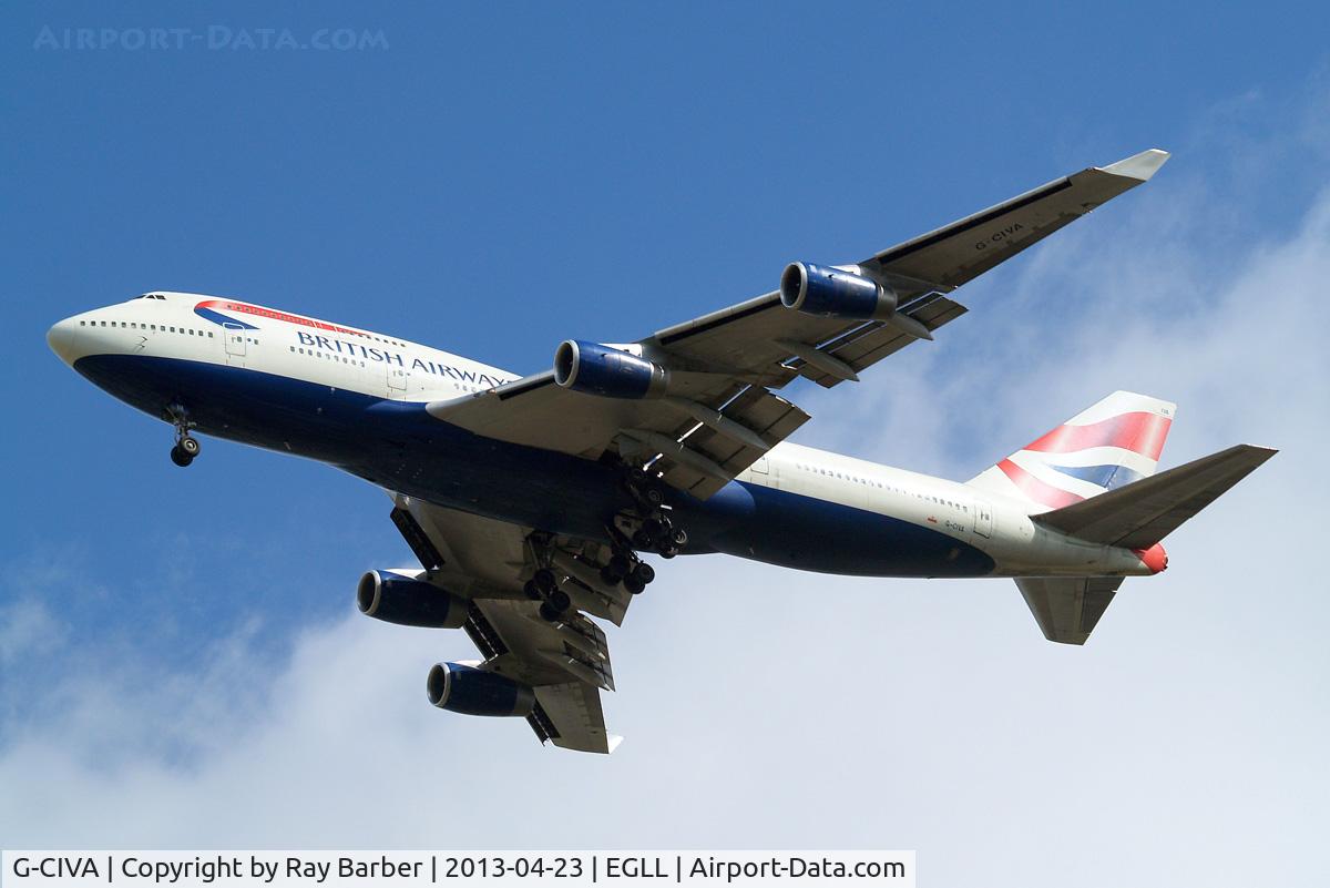 G-CIVA, 1993 Boeing 747-436 C/N 27092, Boeing 747-436 [27092] (British Airways) Home~G 23/04/2013. On approach 27R.