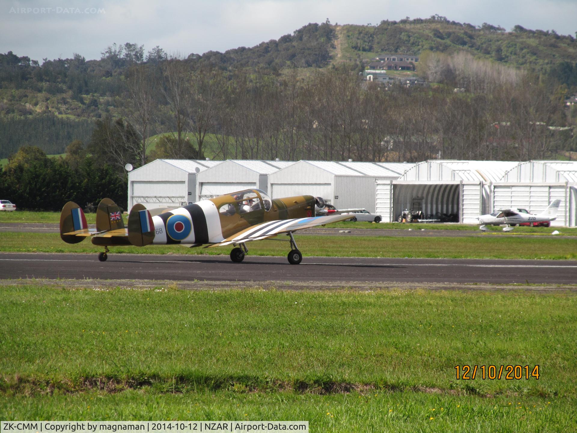 ZK-CMM, Miles M38 Messenger 2A C/N 6372, Just caught it before take off. RH368 is serial this wears.
