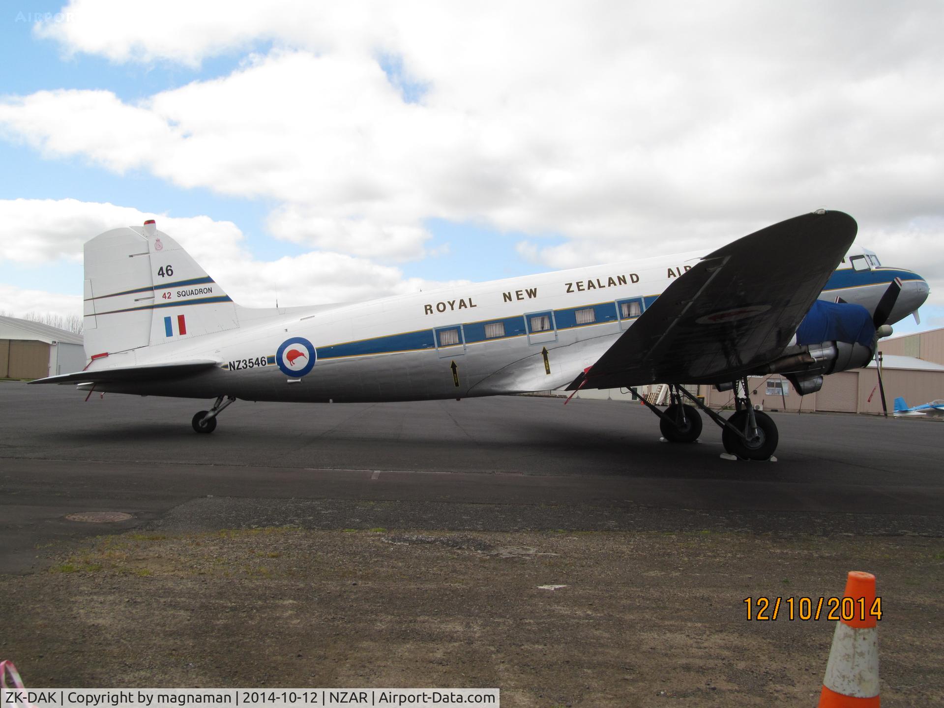 ZK-DAK, 1944 Douglas DC3C-S1C3G (C-47B) C/N 15035, Ready for its sunday jaunt