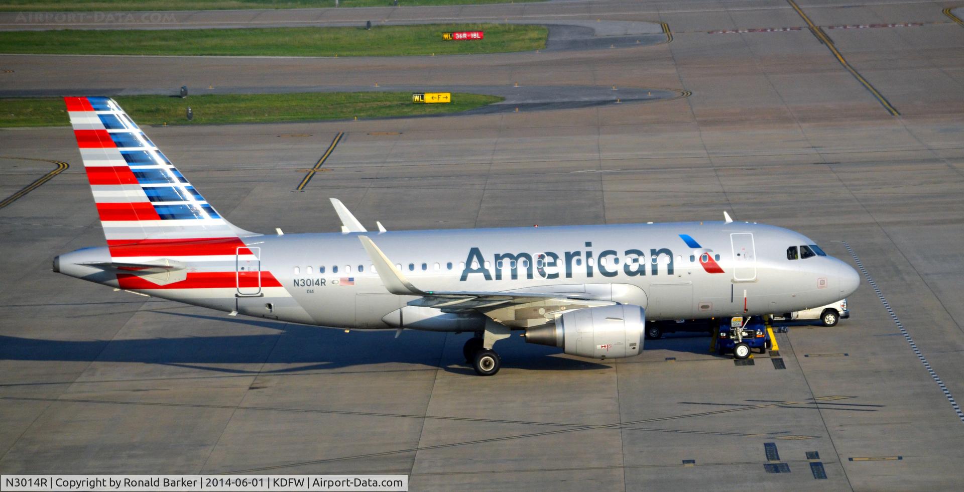 N3014R, 2013 Airbus A319-115 C/N 5842, Check the new winglets DFW
