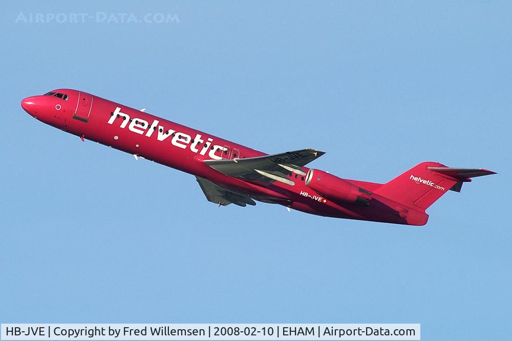 HB-JVE, 1993 Fokker 100 (F-28-0100) C/N 11459, HELVETIC
