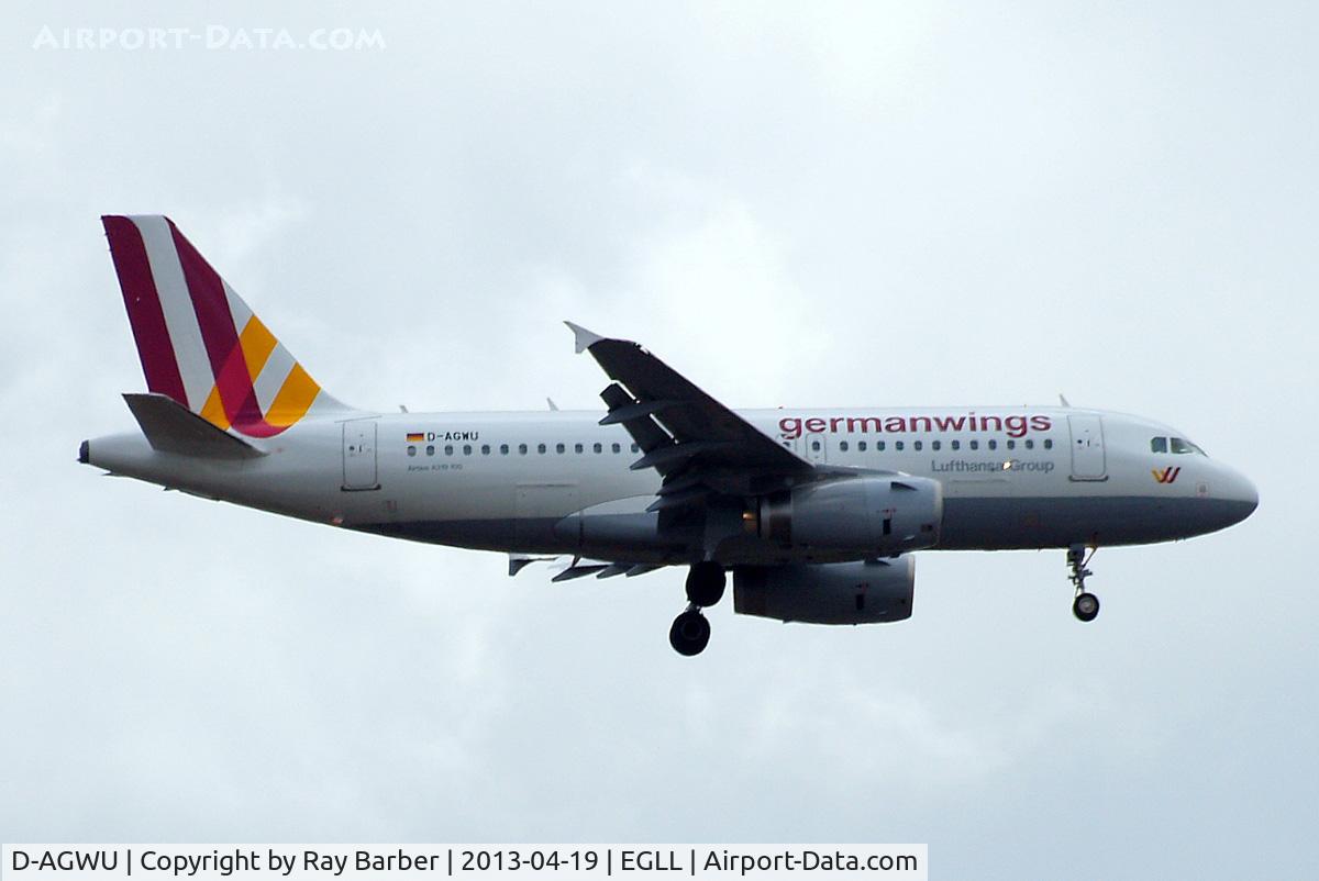 D-AGWU, 2013 Airbus A319-132 C/N 5457, Airbus A319-132 [5457] (German Wings) Home~G 19/04/2013. On approach 27L.