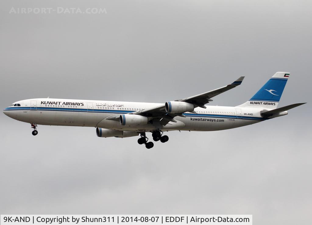 9K-AND, 1995 Airbus A340-313 C/N 104, Landing rwy 25L
