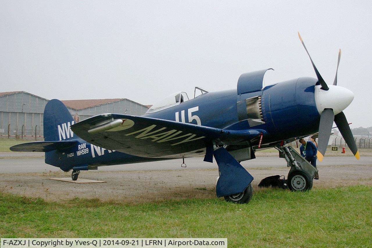 F-AZXJ, 1949 Hawker Sea Fury FB.11 C/N 37733, Hawker Sea Fury FB.11, Static display, Rennes-St Jacques airport (LFRN-RNS) Air show 2014