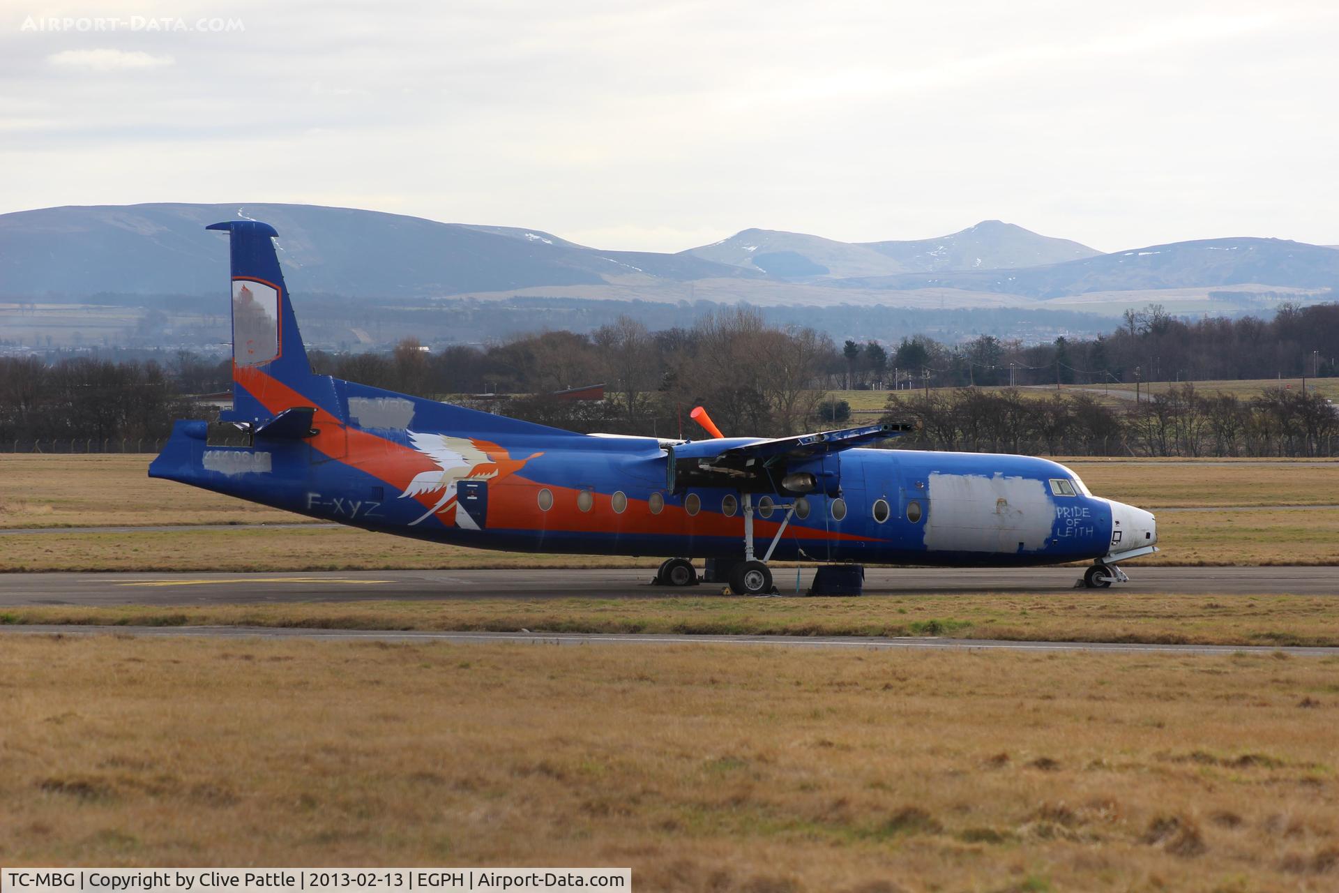 TC-MBG, 1971 Fokker F-27-500 Friendship C/N 10459, Dumped on the north side of the airport at Edinburgh EGPH